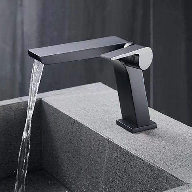 Modern vessel faucet brass lever waterfall spout sink faucet