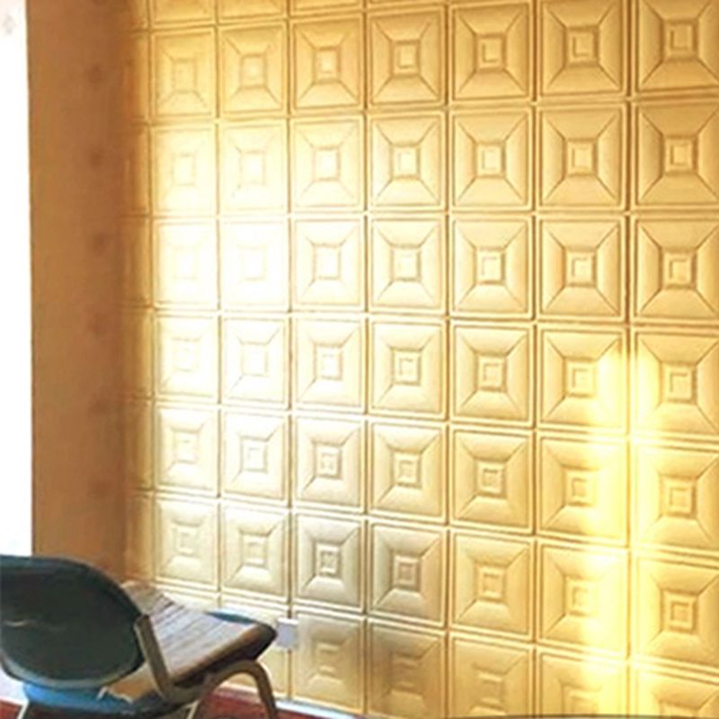 Glam peel and stick wall covering made of foam with 3D embossed panel