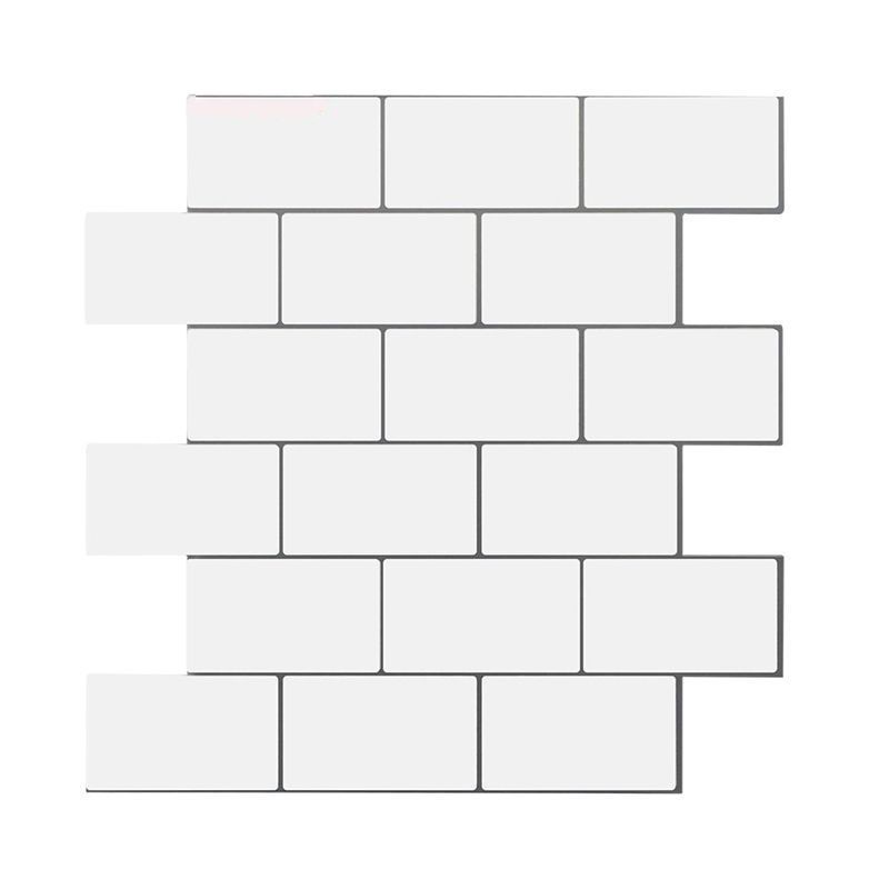 Peel and Stick Tiles Rectangular Stain Resistant PVC Subway Peel and Stick Tiles for the Kitchen
