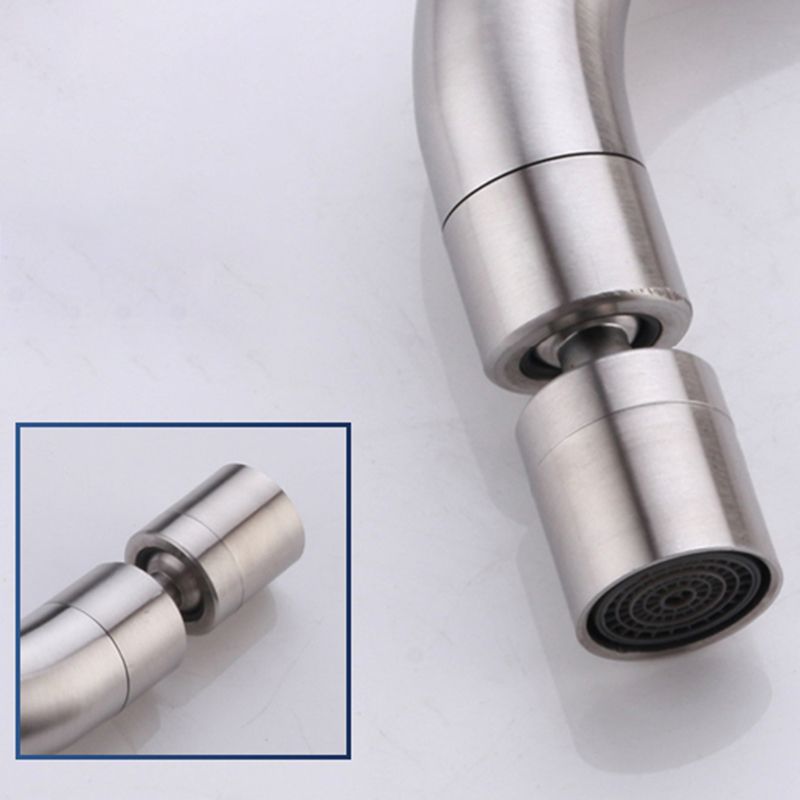 Contemporary Wall-Mounted Bathroom Faucet Cross Handles Stainless Steel Faucet