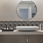 Square Peel and Stick Tile Grid Mosaic Tiles Interior Wallpaper