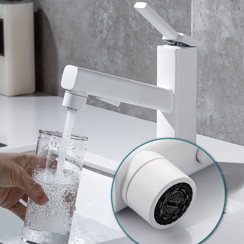 Lever Handle Faucet Pull-Out Basin Faucet with Swivel Spout