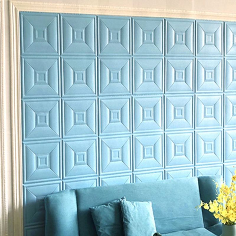 Glam peel and stick wall covering made of foam with 3D embossed panel
