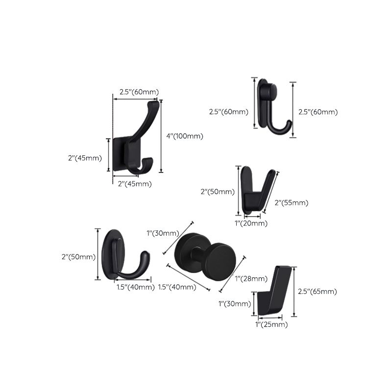 Modern Bathroom Accessories as Individual Piece or in Set Matte Black Bathroom Fixtures