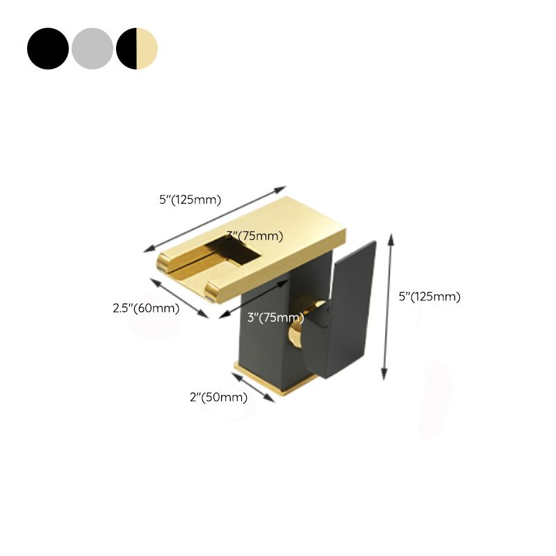 Modern Waterfall Spout Sink Faucet with LED Brass Sink Faucet