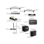 Modern Matte Black Bathroom Accessory Set with Bath Shelf/Towel Hooks/Towel Bar