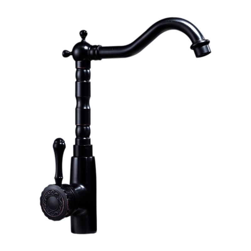 Glam Style Sink Faucet with Swivable Spout and Lever Handle