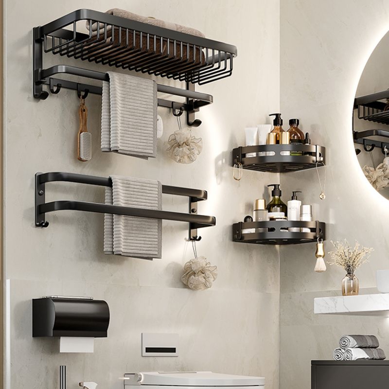 Modern Bathroom Accessories Set Black Bath Shelf Bath Accessories Set