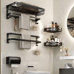 Modern Bathroom Accessories Set Black Bath Shelf Bath Accessories Set