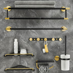 5-piece modern bathroom accessory set made of black brass bathroom hardware