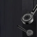 Classic Plastic Shower Head 5 Settings Round Handheld Shower Heads
