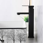 Contemporary sink faucet Digital display Monochrome Low arch basin Bathroom sink