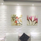 Glam peel and stick wall covering made of foam with 3D embossed panel