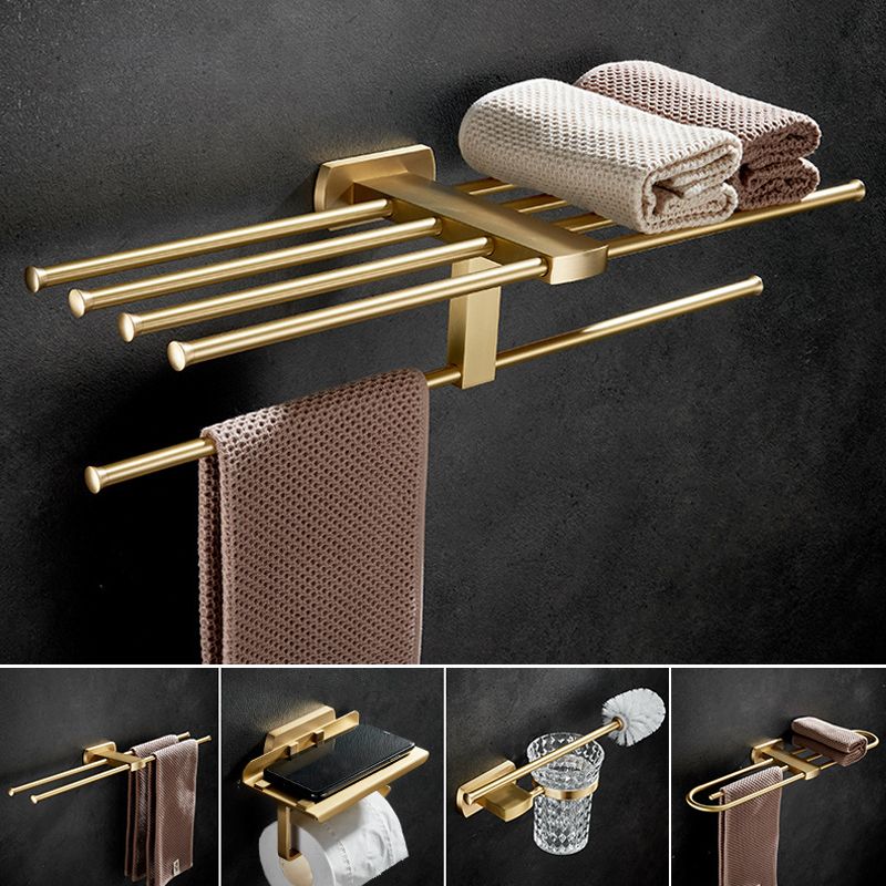 Traditional Golden Bath Accessory Set Brass Bathroom Accessories Kit
