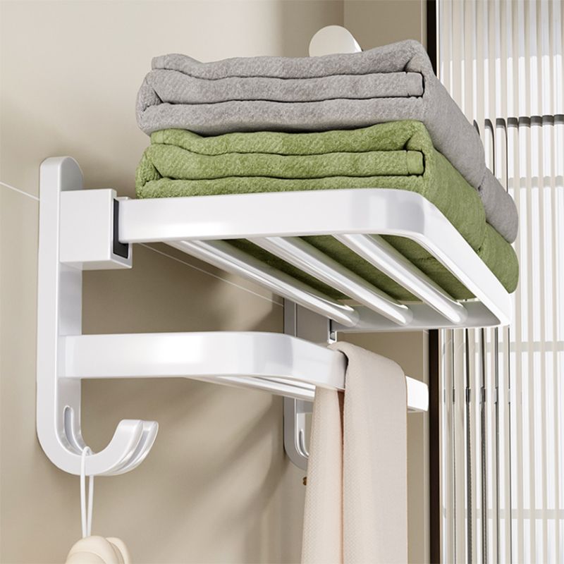 Contemporary Bathroom Hardware Set in White with Bath Shelf/Towel Holder/Paper Holder