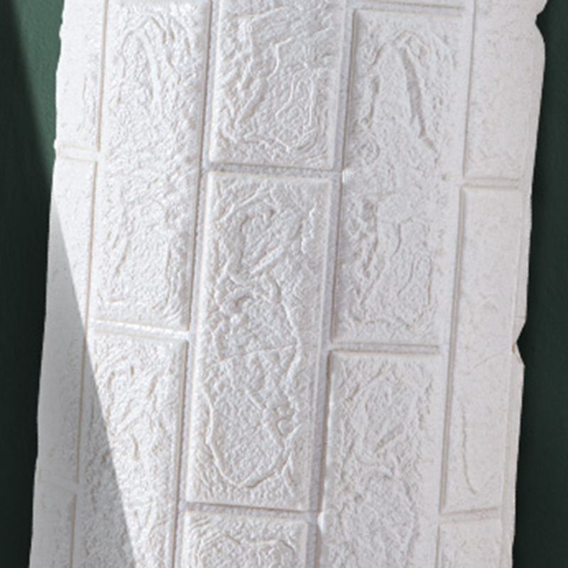 Modern wall-ceiling element for sticking with 3D embossing in white