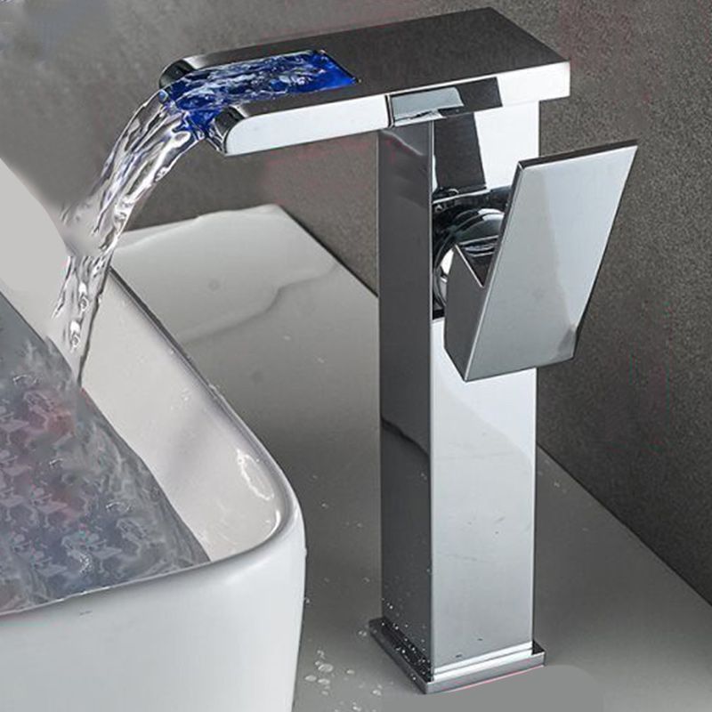 Modern faucet for sink brass lever handles LED waterfall sink mixer