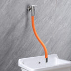 Contemporary wall-mounted bathroom faucet with lever handles made of stainless steel