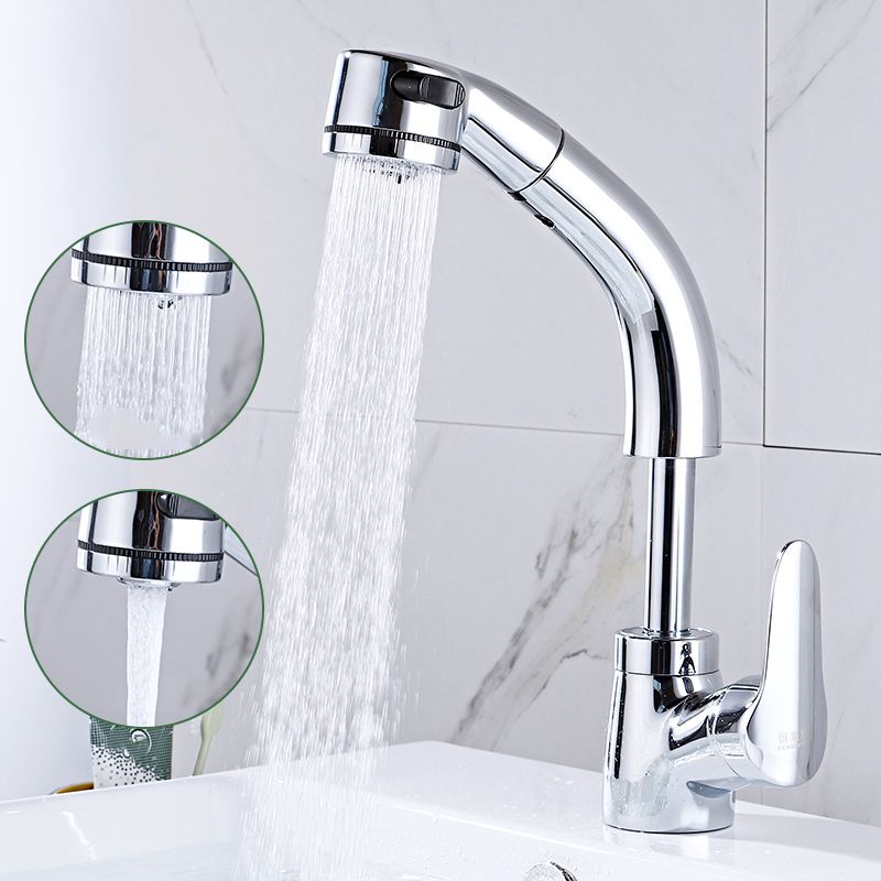 Modern Simple Vessel Sink Faucet High Arc Bathroom Sink Faucet