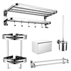 Contemporary Metal Bathroom Accessories Single Piece or as Set with Paper Holder