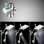 Modern Style Dual Shower Head 9-Spray Silver Wall Mount Shower Head