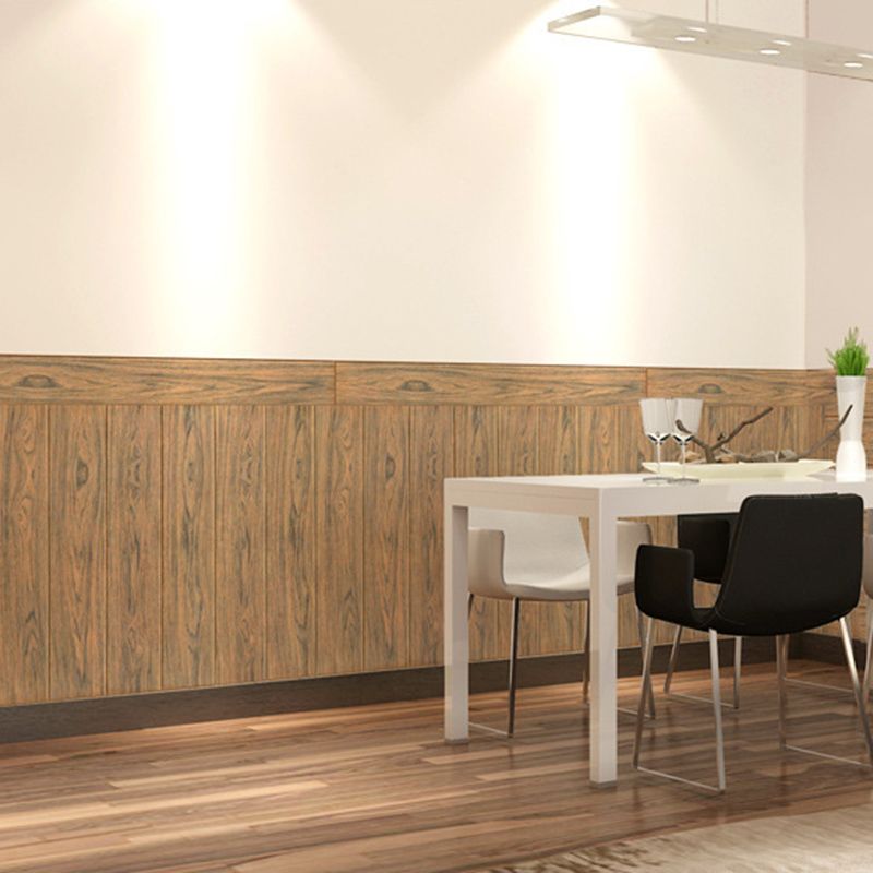 Modern Wood Paneling Smooth Wall Indoor Wood Planks Set of 2