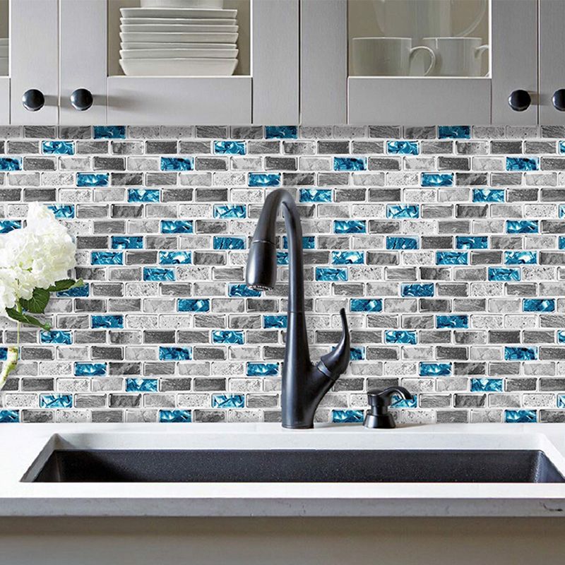 Peel and Stick Wall Tile Water Repellent Rectangle PVC Peel & Stick Subway Tile
