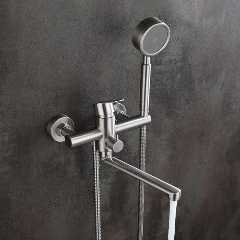 Wall-mounted metal bathtub filling low arch swivel bathtub mixer