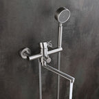 Wall-mounted metal bathtub filling low arch swivel bathtub mixer