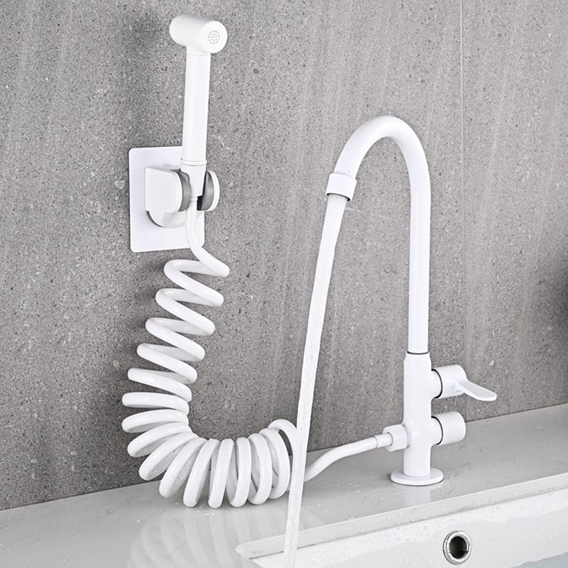 Single Cold Water Valve Uniform Color High Arc Deck Mounted Bathtub Faucet