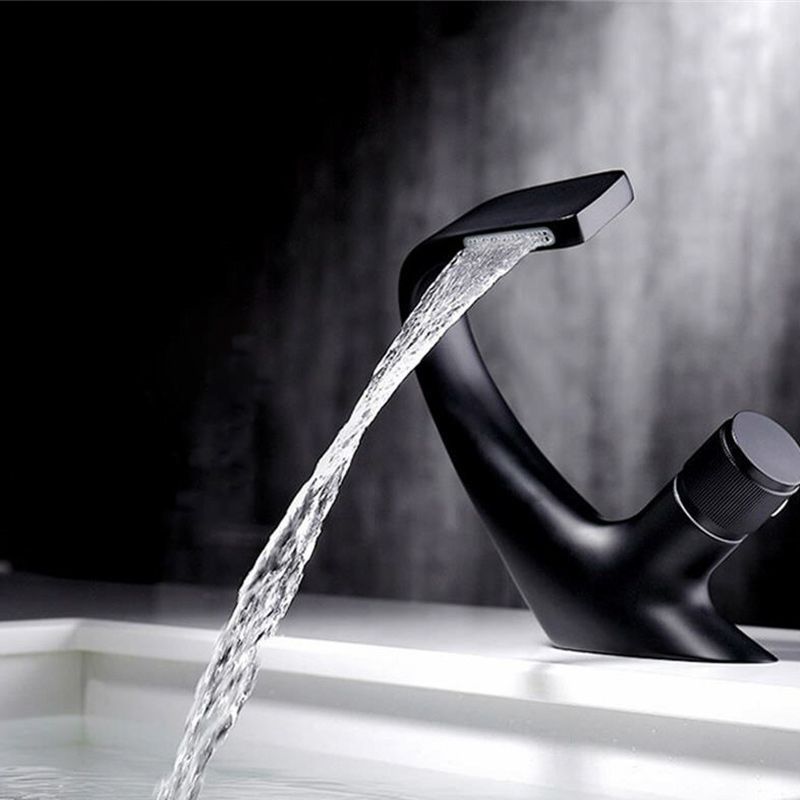 Contemporary Container Copper Brass Knob Handle Low Arch Container Faucet