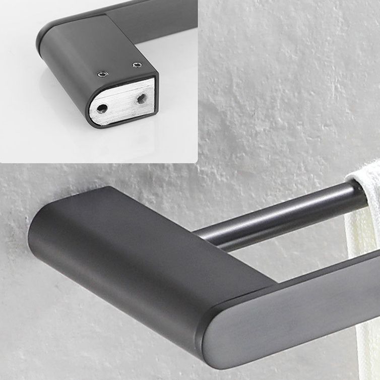 5-piece modern bathroom accessory set made of stainless steel with towel rail/robe hooks/toilet paper holder