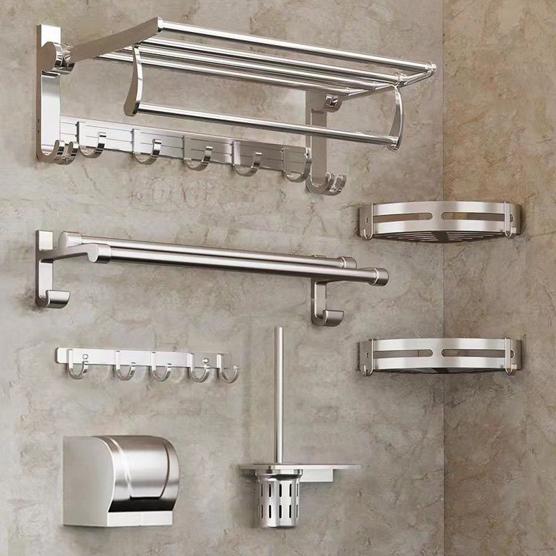 Modern Polished Chrome Bathroom Accessories Set Bath Shelf/Towel Holder/Paper Holder included