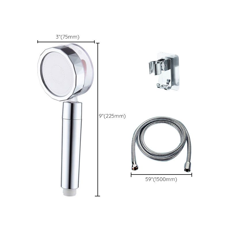 Contemporary Shower Head Combination Handheld Shower Plastic Wall Mounted Silver Shower Head