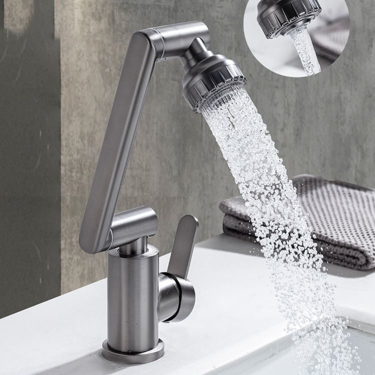 Swivel Spout Bathroom Faucet Single Hole Basin Faucet with Lever Handle