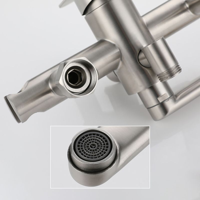 Wall-mounted metal bathtub filling low arch swivel bathtub mixer