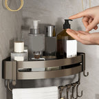 Contemporary bathroom accessory set 3-piece bath shelf with hooks