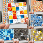 Square Peel and Stick Tile Grid Mosaic Tiles Interior Wallpaper