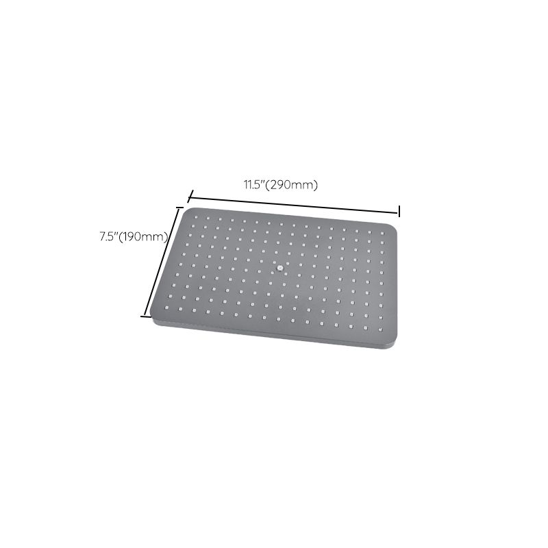 Rectangular Gray Showerhead Combo Standard Spray Pattern Showerhead