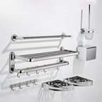 Modern Steel Bathroom Accessory Set Silver Bathroom Accessory Kit