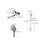 Wall Mounted Bathtub Faucet Trim Polished Chrome Swivel Spout with Hand Shower