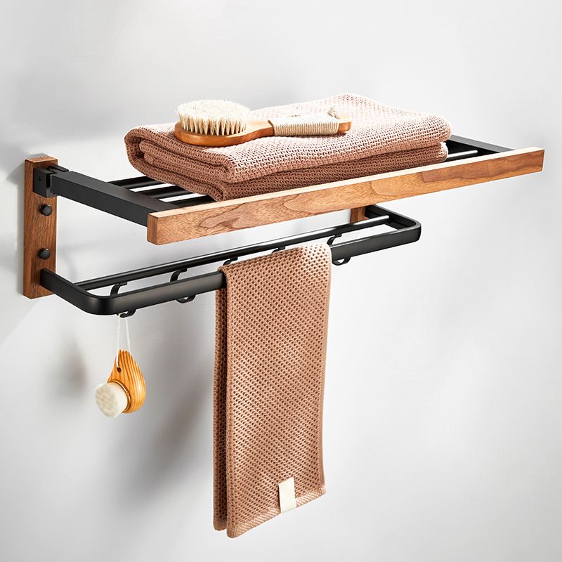 7-piece toilet accessory set made of solid wood and metal