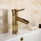 Farmhouse Brass Bathroom Faucet With Lever Handle Single Hole Sink Faucet