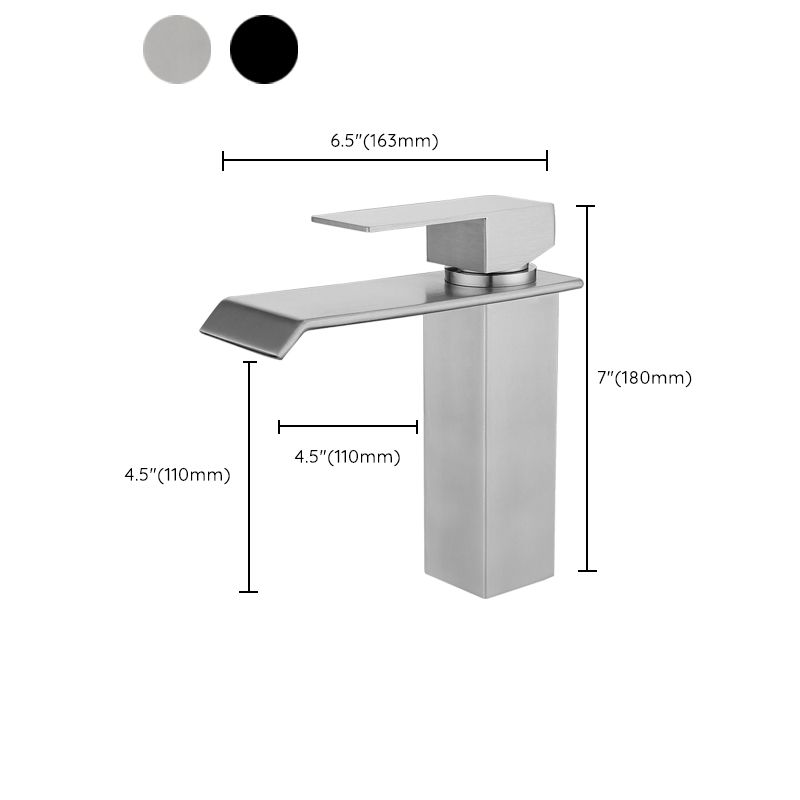 Industrial Faucets Faucet Stainless Steel Lever Handles Waterfall Spout Bathroom Faucet