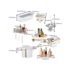 White & clear acrylic bathroom accessory set with towel holder/paper holder/robe hooks