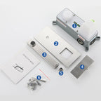 Contemporary style fittings with lever handles Wall-mounted fittings for the bathroom