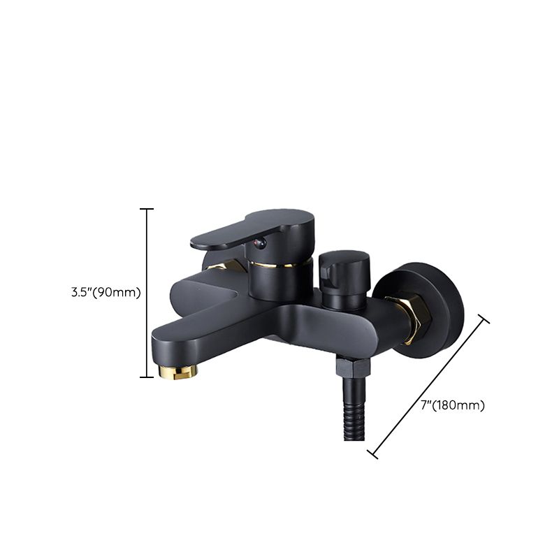 Modern Bathtub Faucet Lever Handle Wall Mounted Fixed Bathtub Faucet