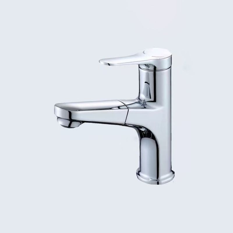 Modern Style Sink Faucet Single Handle Low Arc Pull Out Copper Sink Faucet