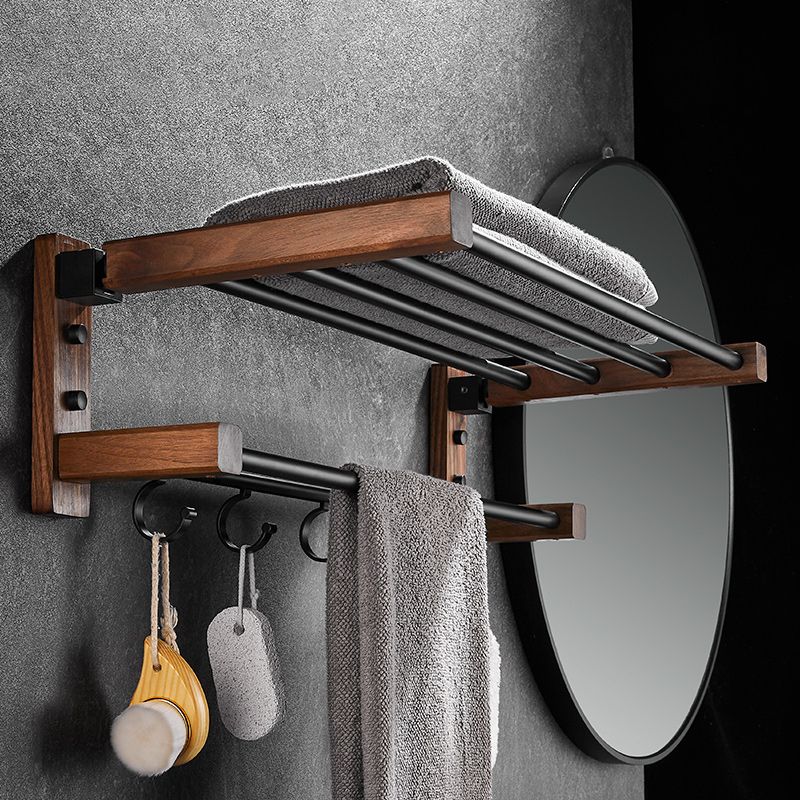 7-piece bathroom accessory set wood and metal bathroom accessory hardware set