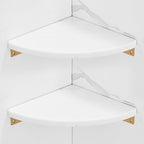 Brushed Brass Bathroom Accessory Set Metal & Marble Bathroom Hardware Set with Bathtub Shelf